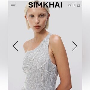 Simkhai
embroidered one-shoulder gown